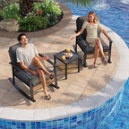 Aoxun 3-Piece Outdoor Rocking Bistro Set, Patio Furniture Set - Image 4