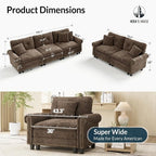 HERA'S HOUSE 2 Pieces Modular Sectional Sofa Sets, Oversized Couch Set - Image 2