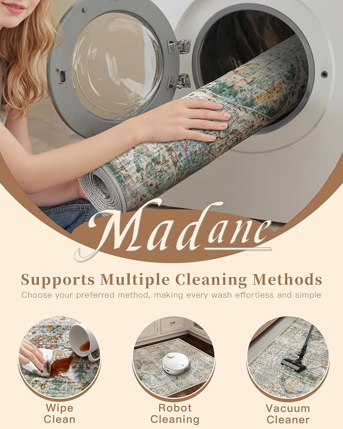 Madane Washable Runner Rug 2x6 Runners - Image 8