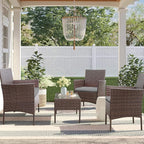 Homall 4 Pieces Outdoor Patio Furniture Sets Rattan Chair Wicker Set, Outdoor - Image 4