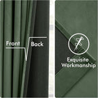 MIULEE Velvet Curtains 50W x 108L 2 Panels Olive Green Blackout Curtains | - Image 6