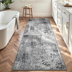 2x8 Grey Rug Runners for Hallways Kitchen Runner Rug Non Slip Washable Black - Image 5