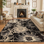 Findosom Washable Area Rug 6x9, Non Slip High-Low Textured Floral Rugs - Image 8