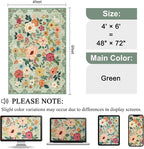 DUKINO 4x6 Area Rug, Floral Washable Rug Non Slip Office Chair Mat, Stain - Image 2