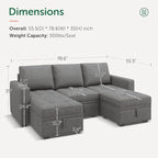 HONBAY Modular Sectional Couch U Shaped Sofa - Image 2