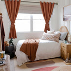 Blackout Curtains for Bedroom, 60 x 63 Inches Length, Burnt Ochre | Thermal - Image 6