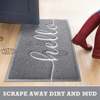 Grey Door Mat Welcome Mats Outdoor Indoor Doormat - Image 7