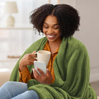 Utopia Bedding Ultra Soft Fleece Bed Blanket Queen Size Olive | Microfiber - Image 3