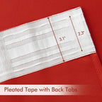 MIULEE Christmas Red Back Tab Blackout Curtains 52x90 Inch Long 2 Panels | Rod - Image 4
