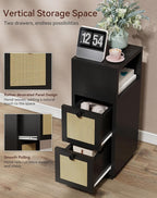 YMYNY Rattan Nightstands Set of 2, Boho Bedside Table - Image 6