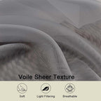 Sheer Grey Curtains for Bedroom Living Room 54 Inch Length 2 Panels Set - Image 3