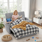 54'' Sleeper Sofa Bed, Convertible Pull Out Couch Futon - Image 3