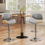 YaFiti Bar Stools Set of 3, Bentwood Adjustable Height Swivel Bar Stools - Image 6