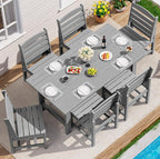 SERWALL Patio Dining Sets for 6 Person, HDPE Dining Set by SERWALL
