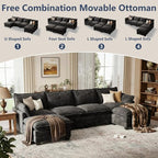U Shaped Modular Sectional Sofa, Cloud Couch - Image 3