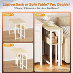 Huuger Folding Desk with Storage Shelf, 31.5 Inch Foldable Computer Table - Image 4