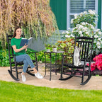 VINGLI Wooden Rocking Chair Outdoor Set of 2, Patio Rockers - Image 7