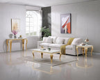 Henf Marble End Table Modern White Faux Marble Sofa Side Table - Image 6