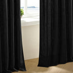 Black Pinch Pleated Linen Semi Sheer 102 Inch Curtains 2 Panels | Light - Image 6