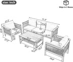 VilroCaz 4 Pieces Outdoor Sectional Sofa Set, All-Weather Patio Seating Group - Image 3