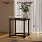 Vintage Aged Solid Wood Side Table Mortise and Tenon Construction - Image 2