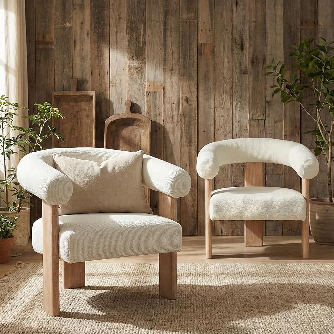 VKNOW Accent Chairs Set of 2, Modern Upholstered Living Room Chair Armchair - Image 8