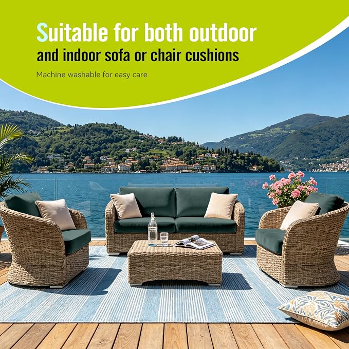 8Pcs Outdoor Cushion Covers, Stretch Patio Furniture Couch Chair Slipcovers | - Image 4
