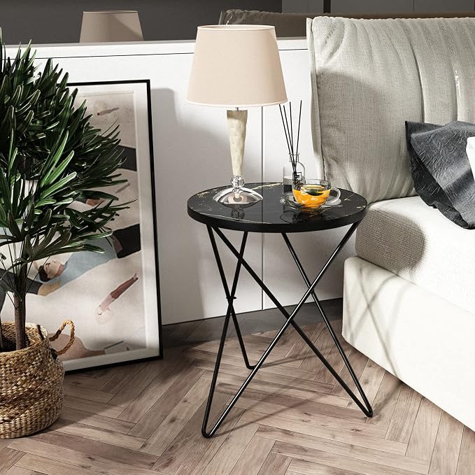 HLR Modern Round Side Table, End Table - Image 8