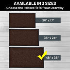 Front Door Mat, Indoor Outdoor Welcome Entryway Doormat, 48x36 Dark Brown | - Image 5