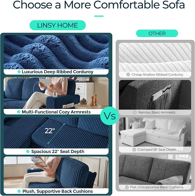 LINSY HOME Sectional Sleeper Sofa - Image 3