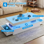 3-Piece Modern Living Room Table Set, Includes LED Coffee Table and End Tables - Image 7