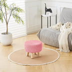 Wimarsbon Pouf Ottoman, 100% Cotton Knitted Boho Footstool, Round Footrest - Image 6