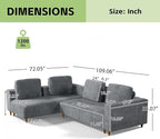 Christopher Knight Home Linmont 2 Pieces L Shape Convertible Sectional Sofa - Image 2