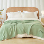 EMME Cotton Muslin King Blanket 4 Layer, Ultra Soft Breathable Bed Layering - Image 4