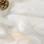 95 Inches Long Cream Linen Curtains - Image 2