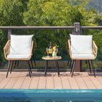 ECOTOUGE 6-Piece Wicker Patio Bistro Set, Outdoor Rattan Dining Set - Image 5