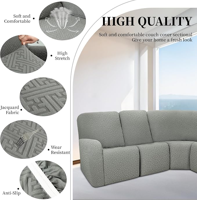 100% Waterproof Sectional Recliner Couch Covers - Image 5