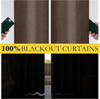 NICETOWN 100% Blackout Brown Curtains - Image 4