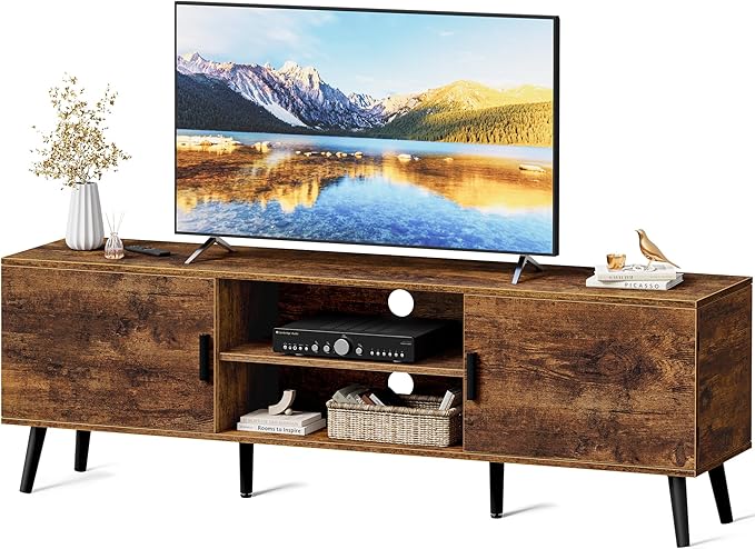 SUPERJARE TV Stand for 55 Inch TV, Entertainment Center by SUPERJARE