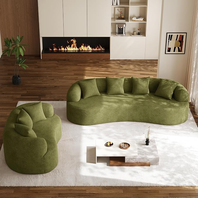 68.5" Loveseat Sofa for Living Room, Modern Luxury Plush Chenille Extra Deep - Image 9