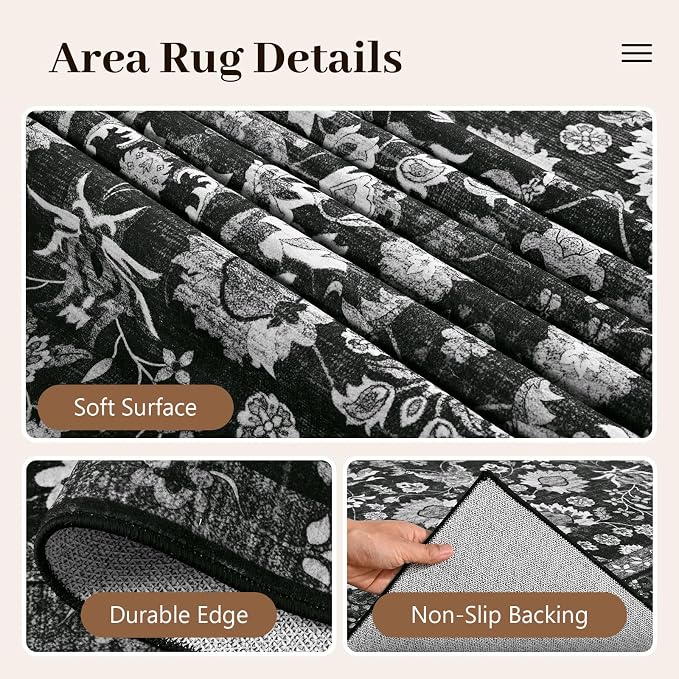 6x9 Ft Large Area Rugs for Living Room, Soft Non-Slip Machine Washable Rug - Image 6