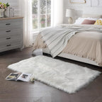 SERISSA 3x5 Fluffy White Faux Fur Area Rug - Image 3