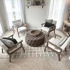 BESTANO Mid Century Modern Accent Chair Set of 2, Linen Upholstered Living Room - Image 7
