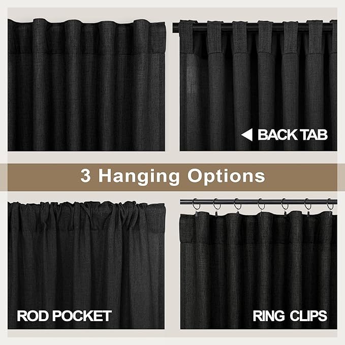 Pitalk 102 Inch Long Curtains Black - Image 5