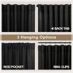 Black Linen Curtains 84 Inch Length - Image 4