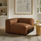 Modway Auren Vegan Leather Left Modular Armchair in Coffee - Image 2