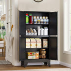 GAIOUS 47.25" Metal Storage Cabinet, Freestanding Bathroom Cabinet, Pantry - Image 2
