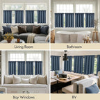 MIULEE 4-Panel 36 Inch Blackout Kitchen Tier Curtains Over Sink Stone Blue | - Image 6