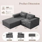 Vesgantti 80" Modular Sectional Sofa, Corduroy Cloud Couch - Image 2