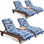 Outdoor Chaise Lounge Chair Cushion Set of 4, Waterproof 74.4 x 22 x 4.7 Inches by Tycdiose